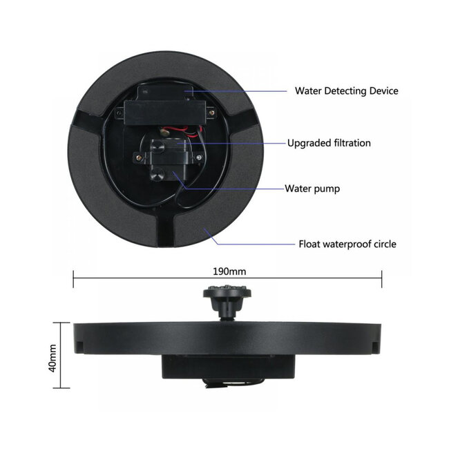 71533 Ηλιακό Αυτόνομο Φωτοβολταϊκό Διακοσμητικό Συντριβάνι LED 3W με Μέγιστο Ύψος Νερού 30-60cm - 4 Διαφορετικά Μπέκ Ψεκασμού Αδιάβροχο IP68 Πολύχρωμο RGB Φ18 x Υ8cm - 14