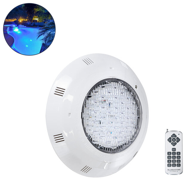 POOLETI 61542 PRO Φωτιστικό Πισίνας LED 25W 1750lm 120° AC 12V Αδιάβροχο IP68 IK06 Tempered Glass Φ30 x Υ6.5cm RGB με Ασύρματο Χειριστήριο RF 2.4Ghz Εμβέλειας 60 Μέτρων - Bridgelux Chip - 2 Meter VDE Certified Cable