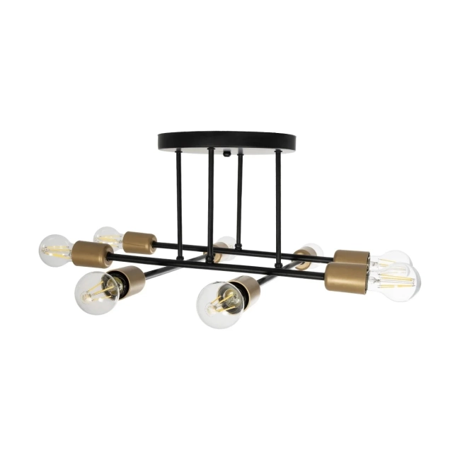 BLAZEA 201-0064 Vintage Φωτιστικό Οροφής με Ντουί 8 x E27 AC 220-240V IP20 - Χρυσό & Μαύρο - Μ51 x Π51 x Υ7cm BLAZEA 201-0064 Vintage Φωτιστικό Οροφής με Ντουί 8 x E27 AC 220-240V IP20 - Χρυσό & Μαύρο - Μ51 x Π51 x Υ7cm