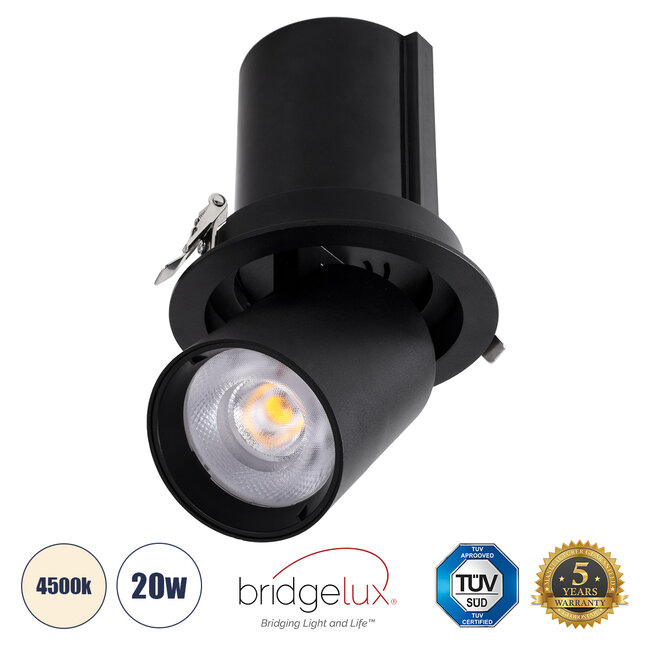 VIRGO-B 60312 Χωνευτό LED Spot Downlight TrimLess Φ13.5cm 20W 2600lm 36° AC 220-240V IP20 Φ13.5cm x Υ14cm - Στρόγγυλο - Μαύρο - Φυσικό Λευκό 4500K - Bridgelux COB - 5 Years Warranty VIRGO-B 60312 Χωνευτό LED Spot Downlight TrimLess Φ13.5cm 20W 2600lm 36° AC 220-240V IP20 Φ13.5cm x Υ14cm - Στρόγγυλο - Μαύρο - Φυσικό Λευκό 4500K - Bridgelux COB - 5 Years Warranty