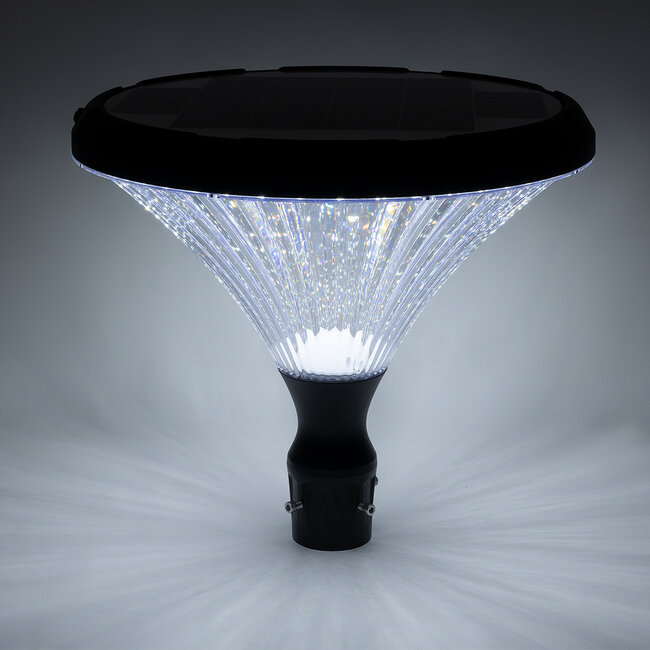 SOLARIOS 90502 Professional LED Solar Urban Park Light Αυτόνομο Ηλιακό Φωτιστικό Πλατείας - Πάρκου - Κήπου 40W 550lm 120° με Ενσωματωμένο Φωτοβολταϊκό Panel 6V 12W & Επαναφορτιζόμενη Μπαταρία Li-ion 3.2V 15000mAh με Αισθητήρα Ημέρας-Νύχτας - Αδιάβροχο IP65 Φ54 x Υ45cm Ψυχρό Λευκό 6000K - 2