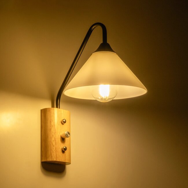 ALESSIA 999-0177 Μοντέρνο Φωτιστικό Τοίχου - Απλίκα με Ντουί 1 x E27 AC 220-240V IP20 - Μπεζ & Μαύρο - Μ18 x Π26 x Υ29cm - 2