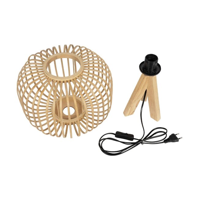 CHORD 01990 Boho Επιτραπέζιο Φωτιστικό Πορτατίφ με Ντουί 1 x E27 AC 220-240V IP20 - Μπεζ - Μ31 x Π31 x Υ43cm - 10