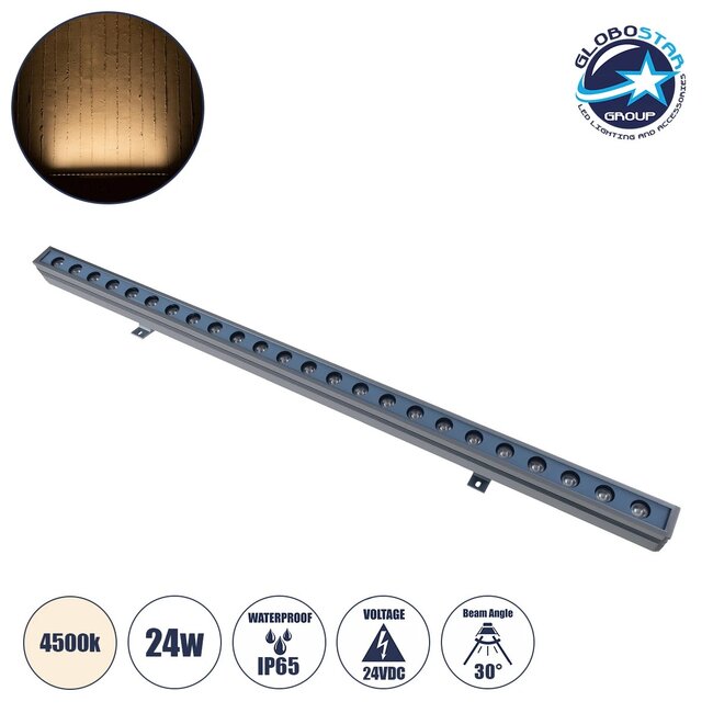 WASHER-MARGO 90152 Μπάρα Φωτισμού Wall Washer LED 24W 2760lm 30° DC 24V Αδιάβροχο IP65 Φυσικό Λευκό 4500K Dimmable - Γκρι Ανθρακί - Μ100 x Π4 x Υ5cm - 3 Χρόνια Εγγύηση WASHER-MARGO 90152 Μπάρα Φωτισμού Wall Washer LED 24W 2760lm 30° DC 24V Αδιάβροχο IP65 Φυσικό Λευκό 4500K Dimmable - Γκρι Ανθρακί - Μ100 x Π4 x Υ5cm - 3 Χρόνια Εγγύηση