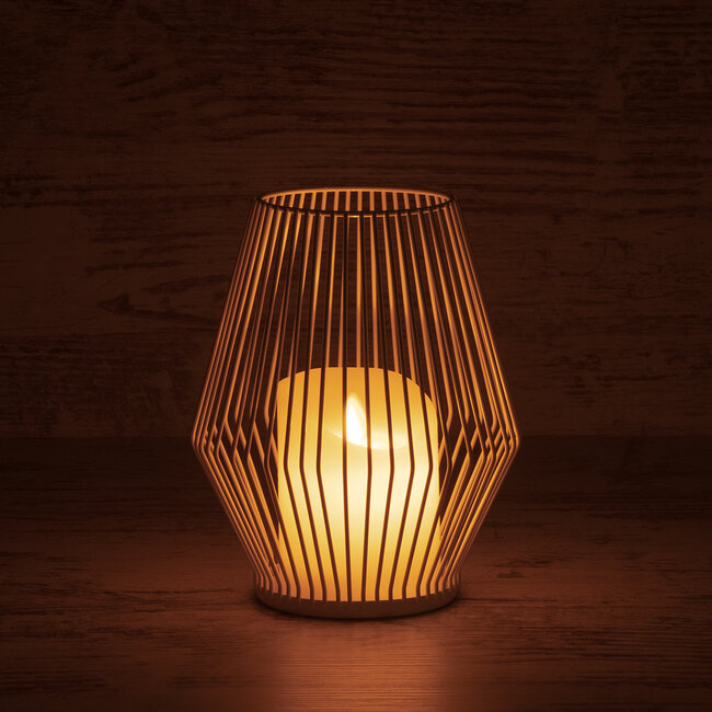 CANDLE 76489 Διακοσμητικό Realistic Κερί με LED Εφέ Κινούμενης Φλόγας - Μπαταρίας 2 x AA (Δεν Συμπεριλαμβάνονται) & Ασύρματο Χειριστήριο IR Θερμό Λευκό 2700K Dimmable Λευκό Φ16 x Υ18cm - 6