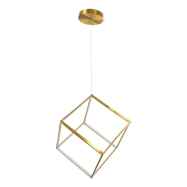 kelvo® KIBOO KLV-101-0262 Κρεμαστό Φωτιστικό Οροφής LED 36W 3600lm 360° AC 220-240V IP20 Ρυθμιζόμενο Λευκό CCT με Χειριστήριο από 2700K έως 6000K Dimmable - Lumileds SMD Chip - Χρυσό Πλατίνα - Μ40 x Π40 x Υ40cm - 3 Χρόνια Εγγύηση - 3