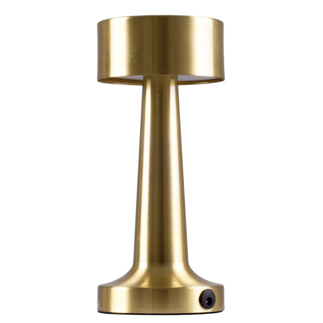 BELLA 76506 Μοντέρνο Επιτραπέζιο Φωτιστικό Πορτατίφ LED 1.5W 105lm 120° DC 5V Επαναφορτιζόμενο με Μπαταρία 1800mAh - Διακόπτη Αφής με 3 Εντάσεις Φωτισμού Θερμό Λευκό 2700K Dimmable - Φ9 x 21cm - Χρυσό