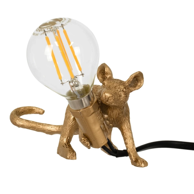 MOUSE 00677 Vintage Επιτραπέζιο Φωτιστικό Πορτατίφ με Ντουί 1 x E12 AC 220-240V IP20 - Χρυσό - Μ13 x Π4 x Υ7cm MOUSE 00677 Vintage Επιτραπέζιο Φωτιστικό Πορτατίφ με Ντουί 1 x E12 AC 220-240V IP20 - Χρυσό - Μ13 x Π4 x Υ7cm
