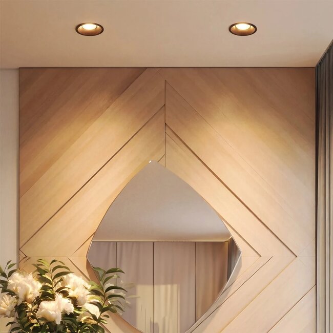 kelvo® DOT KLV-101-0308 Χωνευτό Φωτιστικό Downlight Σποτ LED 7W 910lm 38° AC 220-240V IP20 Φυσικό Λευκό 4500K - Bridgelux COB Chip & TÜV SÜD Driver - Μαύρο Ματ - Μ6 x Π6 x Υ7.8cm / Q5cm - 5 Χρόνια Εγγύηση