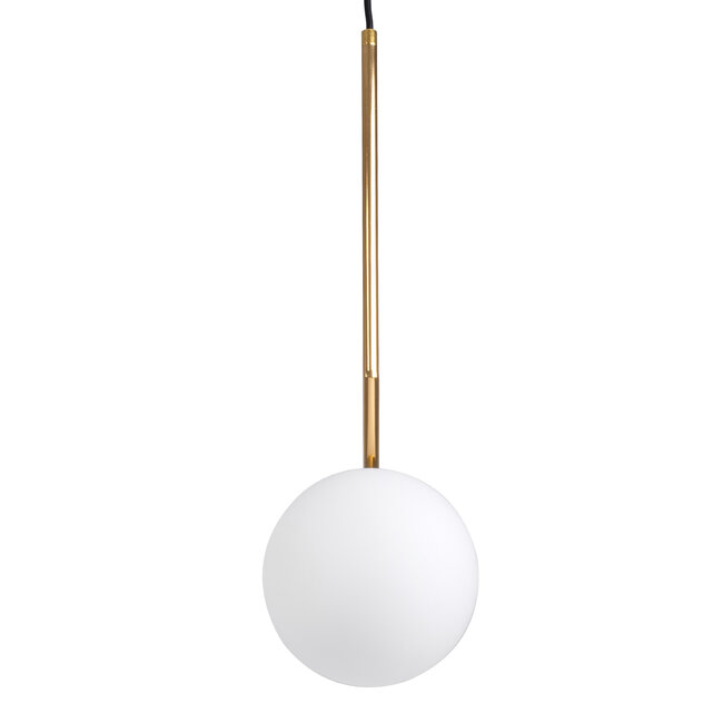 MONROE 00958 Μοντέρνο Κρεμαστό Φωτιστικό Οροφής Μονόφωτο Χρυσό - Λευκό Μεταλλικό Μπάλα Φ15 x Υ49cm - 8