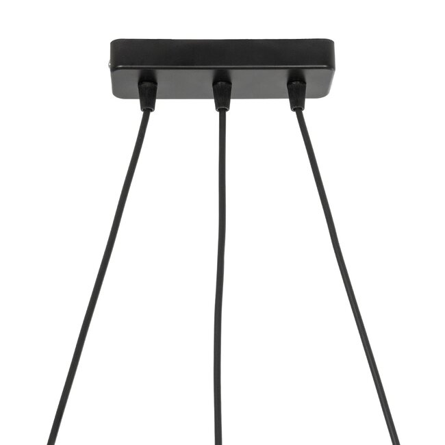GLINDER 201-0141 Vintage Κρεμαστό Φωτιστικό Οροφής με Ντουί 3 x E27 AC 220-240V IP20 - Μαύρο & Μελί - Μ53 x Π25 x Υ23cm - 7