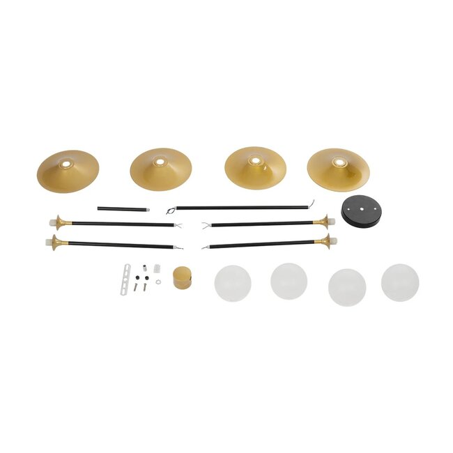 JOLIET 999-0044 Μοντέρνο Φωτιστικό Οροφής Πλέγμα Πολύφωτο 4 x G9 IP20 Μαύρο & Χρυσό Μέταλλο - Μ93 x Π20 x Υ106cm - 10