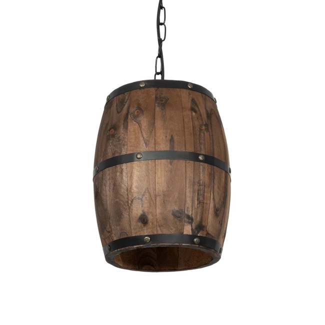 BARREL 00890 Vintage Κρεμαστό Φωτιστικό Οροφής με Ντουί 1 x E27 AC 220-240V IP20 - Kαφέ - Μ24 x Π24 x Υ30cm BARREL 00890 Vintage Κρεμαστό Φωτιστικό Οροφής με Ντουί 1 x E27 AC 220-240V IP20 - Kαφέ - Μ24 x Π24 x Υ30cm