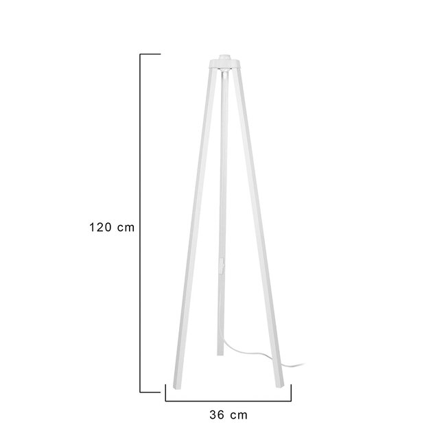 TRIPOD 203-0259 Μοντέρνο Επιδαπέδιο Φωτιστικό Μονόφωτο 1 x E27 IP20 Λευκό Ξύλο - Μ38 x Π38 x Υ120cm