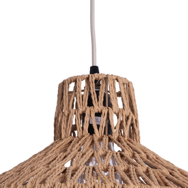  JENSON 00910 Boho Κρεμαστό Φωτιστικό Οροφής με Ντουί 1 x E27 AC 220-240V IP20 - Μπεζ - Μ38 x Π38 x Υ24cm - 8
