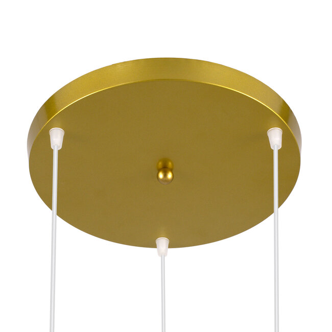 TRIANGLE 00620 Μοντέρνο Κρεμαστό Φωτιστικό Οροφής Τρίφωτο Χρυσό Μεταλλικό Πλέγμα Φ49 x Y130cm - 9