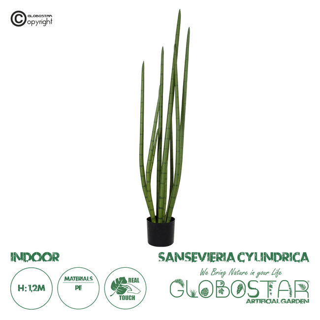 Artificial Garden SANSEVIERIA CYLINDRICA 20210 Τεχνητό Διακοσμητικό Φυτό Σανσεβιέρια Υ120cm