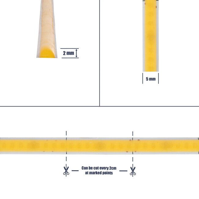 BEE 70356 Ταινία LED 9W/m 900lm/m 120° DC 24V IP20 384 x COB Chip/m Φυσικό Λευκό 4500K Dimmable - Μ500 x Π0.5 x Υ0.2cm - Ρολό 5 Μέτρων - 5 Χρόνια Εγγύηση - 6