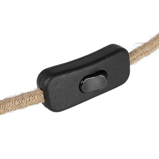 WHIP 77663 Μοντέρνο DIY Φωτιστικό με Υφασμάτινο Καλώδιο, Ντουί 1 x E27, Διακόπτη On/Off & Πρίζα AC 220-240V IP20 - Μπεζ & Μαύρο Νίκελ - Μ150 x Π4 x Υ4cm - 3