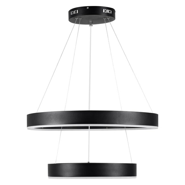 kelvo® VENOM KLV-101-0196-V2 Κρεμαστό Φωτιστικό Οροφής LED 75W 7500lm 120° AC 220-240V IP20 Ρυθμιζόμενο Λευκό CCT με Χειριστήριο από 2700K έως 6000K Dimmable - Lumileds SMD Chip - Μαύρο Ματ - Μ60 x Π60 x Υ40cm - 3 Χρόνια Εγγύηση - 6