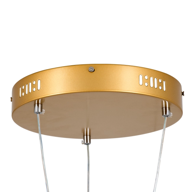 DIAMOND TRIO 61145 Μοντέρνο Κρεμαστό Φωτιστικό Οροφής LED 120W 14723lm 360° AC 220-240V IP20 Ρυθμιζόμενο Λευκό CCT με Χειριστήριο από 2700K έως 6000K Dimmable - Lumileds SMD Chip - Χρυσό Βούρτσας - Μ150 x Π150 x Υ60cm - 3 Χρόνια Εγγύηση - 6