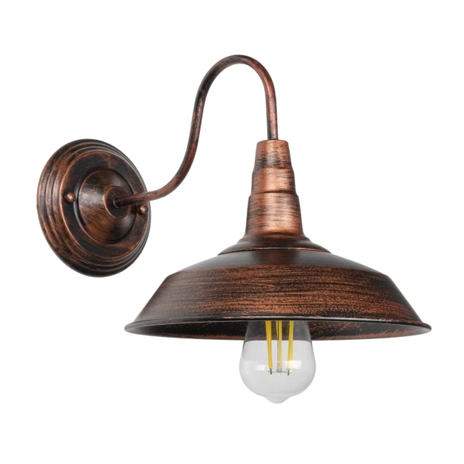 RAY 01067 Vintage Φωτιστικό Τοίχου - Απλίκα με Ντουί 1 x E27 AC 220-240V IP20 - Χάλκινο Εφέ Σκουριάς - Μ26 x Π36 x Υ28cm RAY 01067 Vintage Φωτιστικό Τοίχου - Απλίκα με Ντουί 1 x E27 AC 220-240V IP20 - Χάλκινο Εφέ Σκουριάς - Μ26 x Π36 x Υ28cm