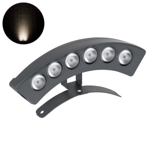  TREEPLANTE 90457 Κυρτή Μπάρα Φωτισμού Wall Washer για Φυτά - Δέντρα LED 6W 690lm 15° DC 24V Αδιάβροχο IP67 Φυσικό Λευκό 4500K Dimmable - Bridgelux SMD Chip - Γκρι Ανθρακί - Μ17.5 x Π4.5 x Υ8cm - 3 Χρόνια Εγγύηση
