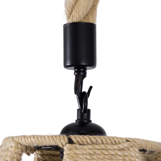 POLIA 01608 Boho Κρεμαστό Φωτιστικό Οροφής με Ντουί 1 x E27 AC 220-240V IP20 - Μπεζ - Μ30 x Π30 x Y42cm - 7