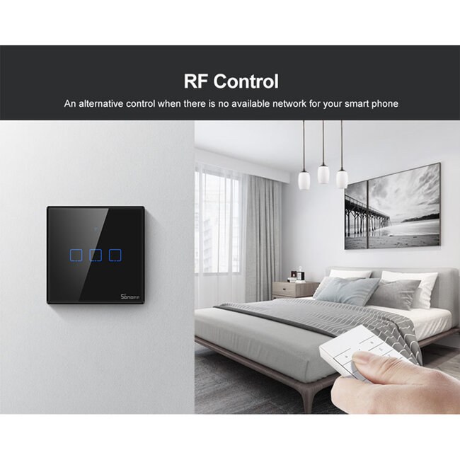 80020 SONOFF T3EU3C-TX-EU-R2 - Wi-Fi Smart Wall Touch Button Switch 3 Way TX GR Series - 7