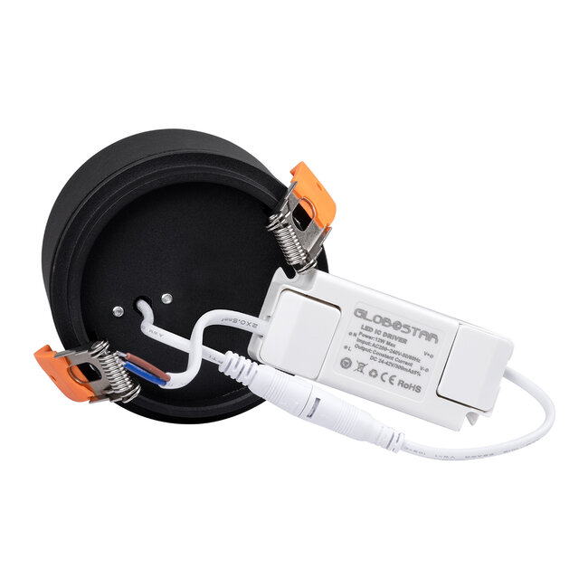 OMEGA-R 60296 Χωνευτό LED Spot Downlight TrimLess Φ10cm 12W 1560lm 36° AC 220-240V IP20 Φ10 x Υ8.2cm - Στρόγγυλο - Μαύρο - Φυσικό Λευκό 4500K - Bridgelux COB - 5 Years Warranty - 13