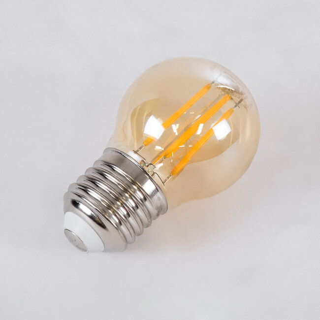 SPHERE 99034 Λάμπα E27 G45 LED 4W 350lm 360° AC 220-240V IP20 Ultra Θερμό Λευκό 2200K Dimmable - Long Filament Chip - Μελί - Μ4.5 x Π4.5 x Υ7.5cm - 3 Χρόνια Εγγύηση - 4