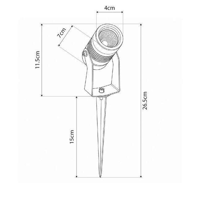 GARDO GLB-103-0024 Φωτιστικό Σποτ για Φυτά - Δέντρα με Βάση Κήπου / Καρφωτό LED 4W 360lm 24° DC 24V Αδιάβροχο IP65 Θερμό Λευκό 2700K - Sanan SMD Chip - Μαύρο Ματ - Μ4 x Π4 x Υ11.5cm - 3 Χρόνια Εγγύηση - 5