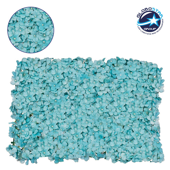 78318 Συνθετικό Πάνελ Λουλουδιών - Κάθετος Κήπος Ορτανσία Τυρκουάζ Μ60 x Υ40 x Π5cm