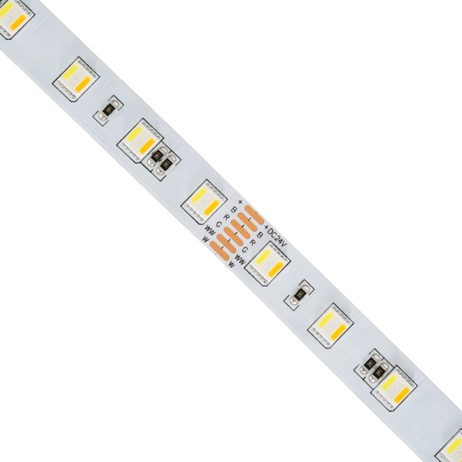 PRISMA 70263 Ταινία LED 24W/m 2400lm/m 120° DC 24V IP20 60 x SMD5050 Chip/m Πολύχρωμο RGBW+WW Dimmable - Sanan SMD Chip - Μ500 x Π1.2 x Υ0.2cm - Ρολό 5 Μέτρων - 5 Χρόνια Εγγύηση - 4