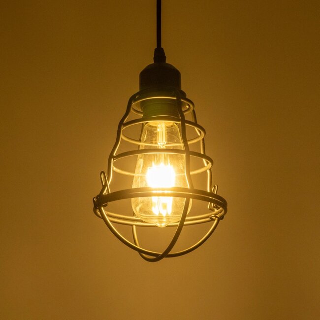 ALDO 999-0096 Vintage Κρεμαστό Φωτιστικό Οροφής με Ντουί 1 x E27 AC 220-240V IP20 - Μαύρο - Μ15 x Π15 x Υ24cm - 2