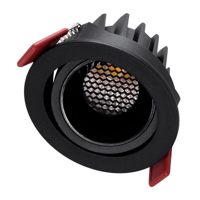 kelvo® LEO KLV-101-0314 Χωνευτό Κινούμενο Φωτιστικό Downlight Σποτ με Honeycomb Anti-Glare Reflector LED 10W 1300lm 38° AC 220-240V IP20 Φυσικό Λευκό 4500K - Bridgelux COB Chip & TÜV SÜD Driver - Μαύρο Ματ - Μ8.5 x Π8.5 x Υ6.6cm / Q7.5cm - 5 Χρόνια Εγγύηση - 3