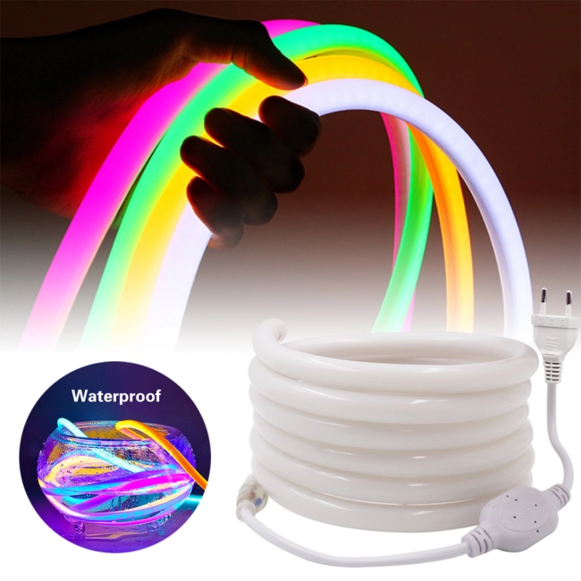 70581 TUBE 360° Degree Neon Flex Epistar LED SMD 2835 1m 12W/m 120LED/m 1284lm/m 360° DC 24V Αδιάβροχη IP68 Φυσικό Λευκό 4500K Dimmable - 8