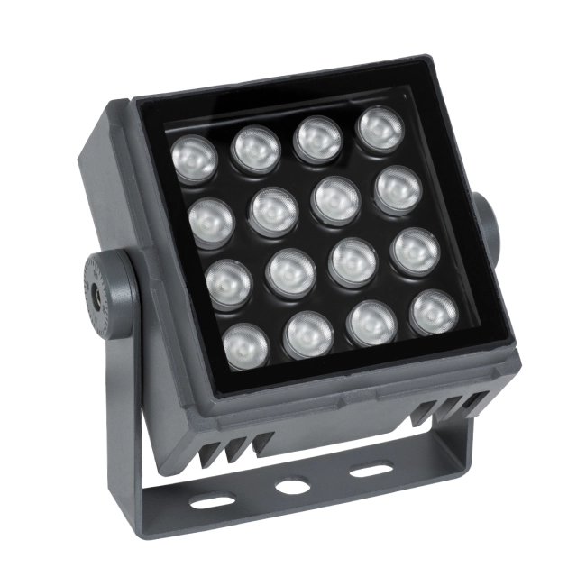  FLOODTINY 90370 Προβολέας Σποτ Wall Washer LED 27W 2295lm 3° DC 24V Αδιάβροχο IP65 Πολύχρωμο RGBW Dimmable DMX512 - Bridgelux SMD Chip - Γκρι Ανθρακί - Μ13.8 x Π16.4 x Υ7cm - 3 Χρόνια Εγγύηση
