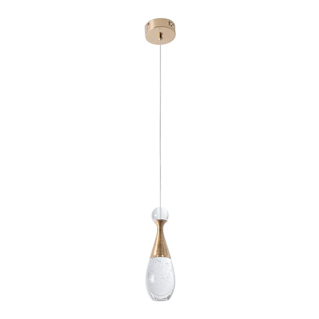 JADORE 01232 Μοντέρνο Κρεμαστό Φωτιστικό Ανάρτηση LED 5W 400lm 120°AC 220-240V IP20 Θερμό Λευκό 3000K Χάλκινο Μέταλλο με Διάφανο Γυαλί - Μ8 x Π8 x Υ26cm - 2 Χρόνια Εγγύηση - 4