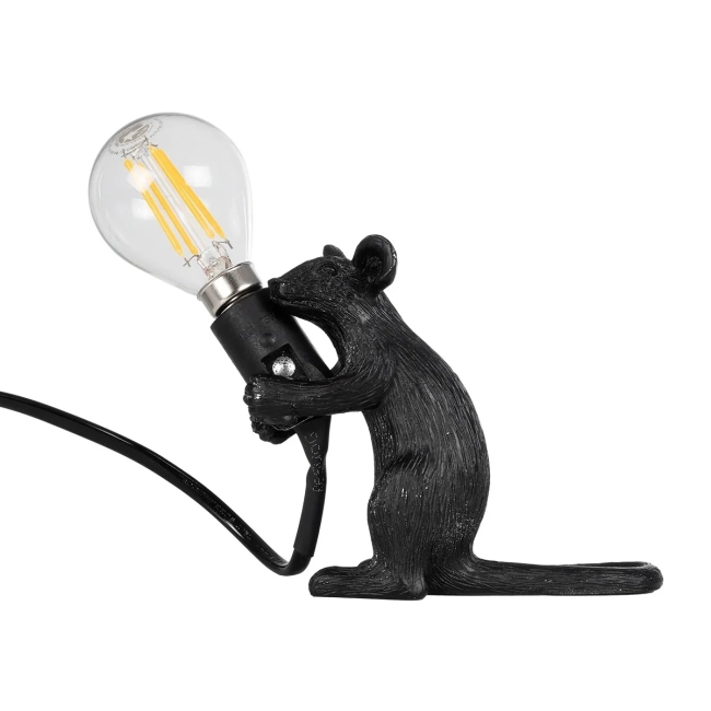 MOUSE 00678 Vintage Επιτραπέζιο Φωτιστικό Πορτατίφ Λαμπατέρ Μονόφωτο με Ντουί 1 x E12 AC 230V Μαύρο Πλαστικό Μ12 x Π4 x Υ10cm MOUSE 00678 Vintage Επιτραπέζιο Φωτιστικό Πορτατίφ Λαμπατέρ Μονόφωτο με Ντουί 1 x E12 AC 230V Μαύρο Πλαστικό Μ12 x Π4 x Υ10cm