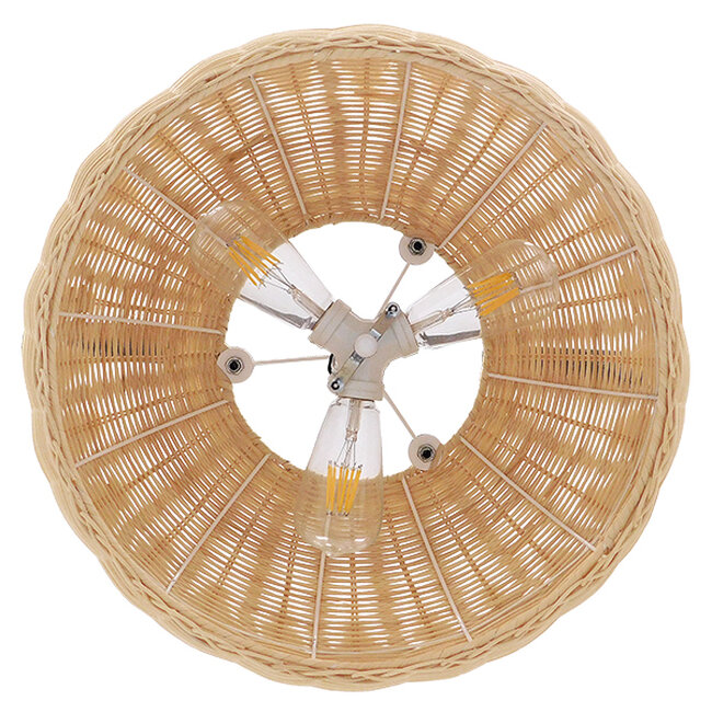 Vintage Κρεμαστό Φωτιστικό Οροφής Μονόφωτο Καφέ Ξύλινο Bamboo Φ45  DE LA MER 01624 - 8