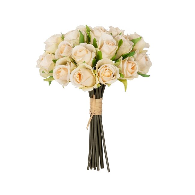 Artificial Garden CHAMPAGNE ROSE BOUQUET 21305 Τεχνητό Διακοσμητικό Μπουκέτο Τριαντάφυλλα Ροζ Y24cm