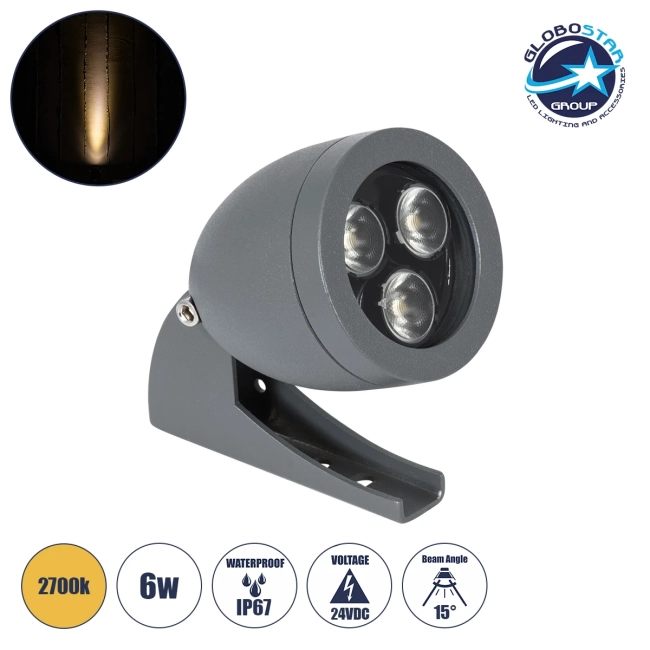 TREESPO 90465 Φωτιστικό Σποτ για Φυτά - Δέντρα LED 6W 660lm 15° DC 24V Αδιάβροχο IP65 Θερμό Λευκό 2700K Dimmable - Bridgelux SMD Chip - Γκρι Ανθρακί - Μ6.6 x Π9 x Υ12cm - 3 Χρόνια Εγγύηση TREESPO 90465 Φωτιστικό Σποτ για Φυτά - Δέντρα LED 6W 660lm 15° DC 24V Αδιάβροχο IP65 Θερμό Λευκό 2700K Dimmable - Bridgelux SMD Chip - Γκρι Ανθρακί - Μ6.6 x Π9 x Υ12cm - 3 Χρόνια Εγγύηση