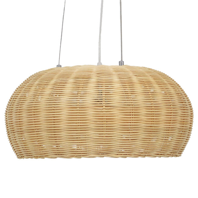 Vintage Κρεμαστό Φωτιστικό Οροφής Μονόφωτο Καφέ Ξύλινο Bamboo Φ45  DE LA MER 01624 - 4