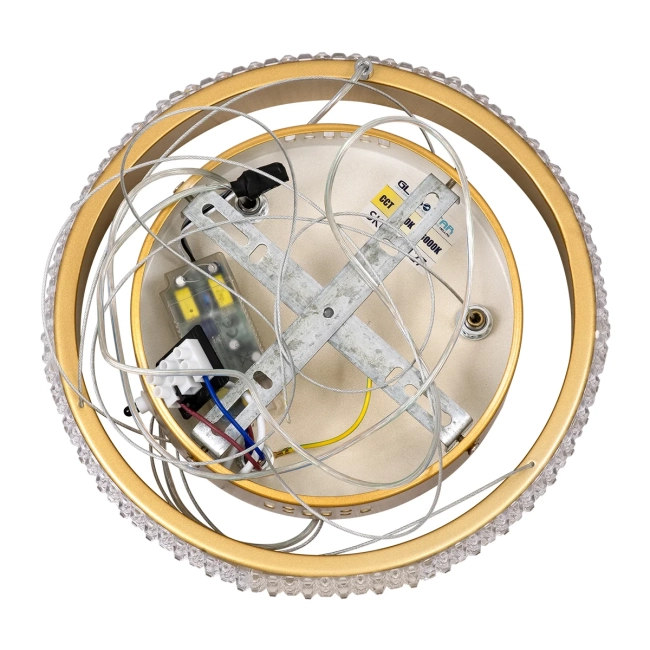 DIAMOND 61127 Μοντέρνο Κρεμαστό Φωτιστικό Οροφής LED 20W 2356lm 360° AC 220-240V IP20 Ρυθμιζόμενο Λευκό CCT με Χειριστήριο από 2700K έως 6000K Dimmable - Lumileds SMD Chip - Χρυσό Βούρτσας - Μ25 x Π25 x Υ3cm - 3 Χρόνια Εγγύηση - 7