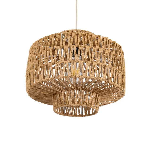  JENSON 00909 Boho Κρεμαστό Φωτιστικό Οροφής με Ντουί 1 x E27 AC 220-240V IP20 - Μπεζ - Μ33 x Π33 x Υ28cm - 5