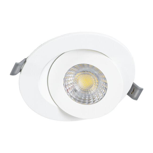 LEXIS JOINT 60990 Χωνευτό LED Κινούμενο Spot Downlight 7W 680lm 45° AC 220-240V IP44 Φ12cm x Υ3.1cm - Στρόγγυλο - Λευκό - Φυσικό Λευκό 4500K - Bridgelux Chip - TÜV Certified Driver - 5 Years Warranty - 3