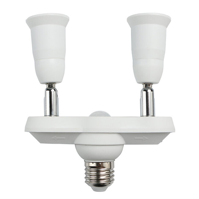 Αντάπτορας από 1xE27 σε 2xE27 με Κινούμενες Σπαστές Βάσεις και Ενσωματωμένο Αισθητήρα Κίνησης  77865