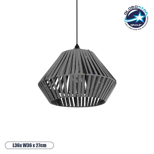 NUI 205-0065 Boho Κρεμαστό Φωτιστικό Οροφής με Ντουί 1 x E27 AC 220-240V IP20 - Γκρι - M36 x Π36 x Υ27cm NUI 205-0065 Boho Κρεμαστό Φωτιστικό Οροφής με Ντουί 1 x E27 AC 220-240V IP20 - Γκρι - M36 x Π36 x Υ27cm