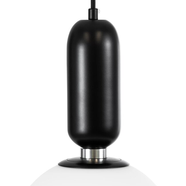 kelvo® ESTETICO KLV-101-0379 Κρεμαστό Φωτιστικό Οροφής για Λάμπα με Ντουί E27 AC 220-240V IP20 - Μαύρο Ματ & Λευκό - Μ20 x Π20 x Υ38cm - 7